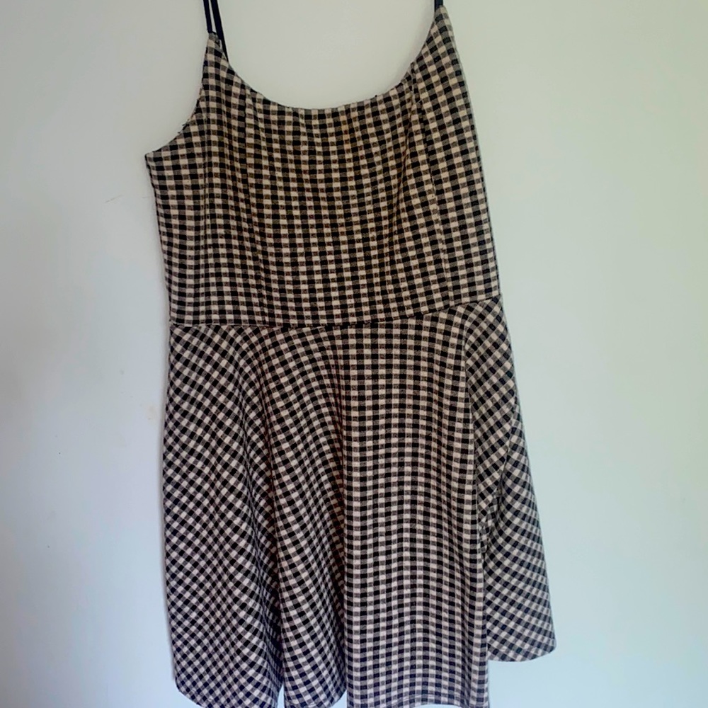 Black and white mini dress